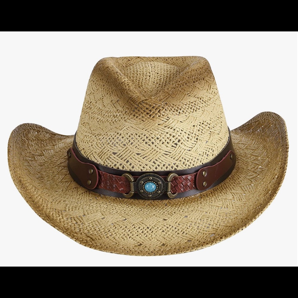 🤠Livingston men or women’s woven straw cowboy hat